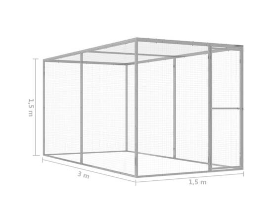 Cușcă pentru pisici, 3x1,5x1,5 m, oțel galvanizat, 5 image