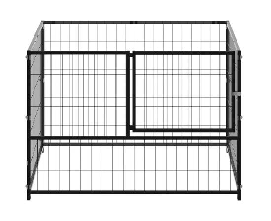 Padoc pentru câini, negru, 100x100x70 cm, oțel, 2 image