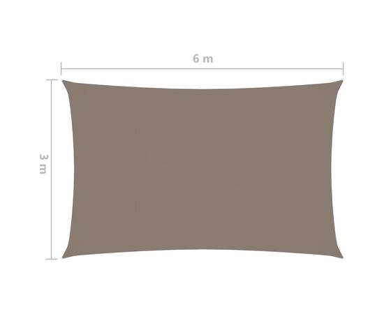 Parasolar, gri taupe, 3x6 m, țesătură oxford, dreptunghiular, 6 image