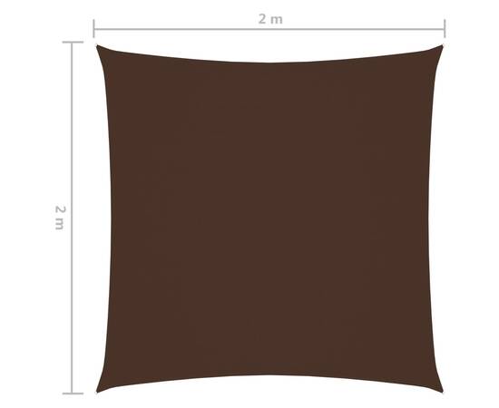 Parasolar, maro, 2x2 m, țesătură oxford, pătrat, 6 image
