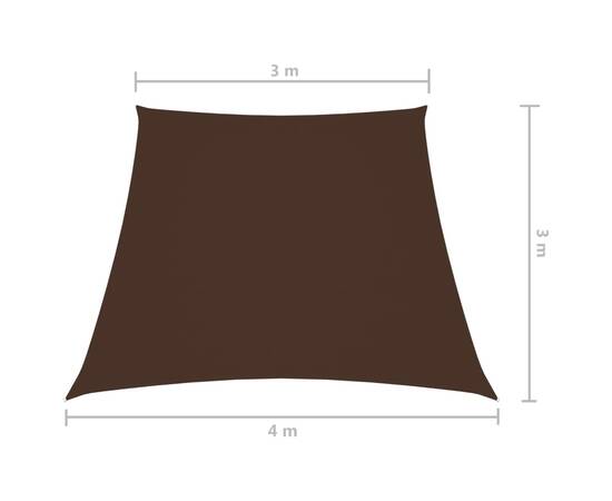 Parasolar, maro, 3/4x3 m, țesătură oxford, trapez, 6 image