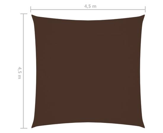 Parasolar, maro, 4,5x4,5 m, țesătură oxford, pătrat, 6 image