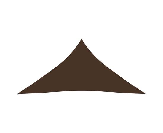 Parasolar, maro, 5x5x5 m, țesătură oxford, triunghiular, 3 image