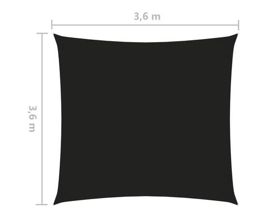 Parasolar, negru, 3,6x3,6 m, țesătură oxford, pătrat, 6 image