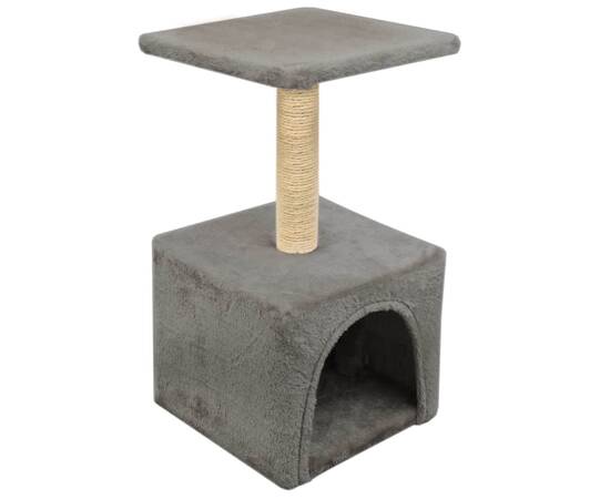Ansamblu pentru pisici, stâlp cu funie de sisal, gri, 55 cm, 4 image