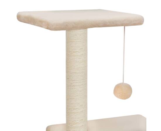 Ansamblu pentru pisici, stâlpi cu funie de sisal, bej, 65 cm, 5 image