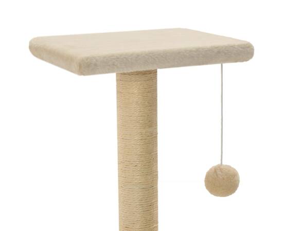 Ansamblu pentru pisici, stâlpi cu funie de sisal, bej, 65 cm, 4 image
