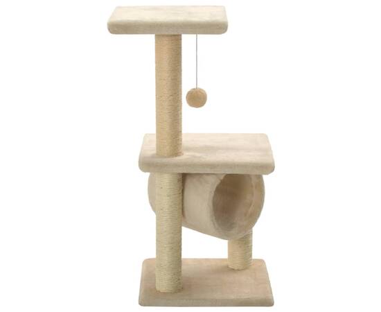 Ansamblu pentru pisici, stâlpi cu funie de sisal, bej, 65 cm, 3 image