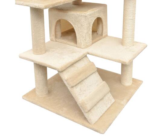 Ansamblu pentru pisici cu funie de sisal, 125 cm, bej, 4 image