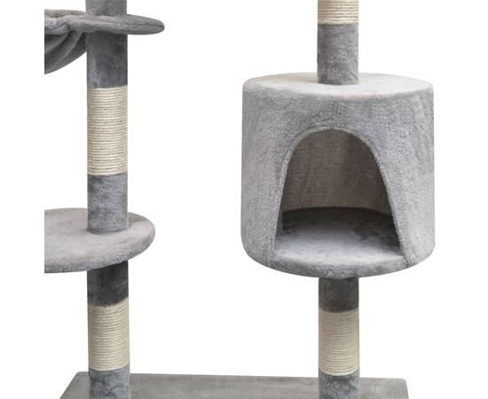 Ansamblu pentru pisici cu funie de sisal, 125 cm, gri, 3 image