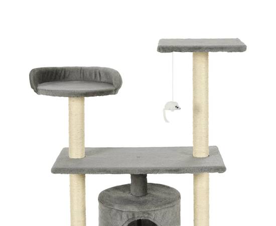Ansamblu pentru pisici cu stâlpi din funie de sisal, 95 cm gri, 4 image