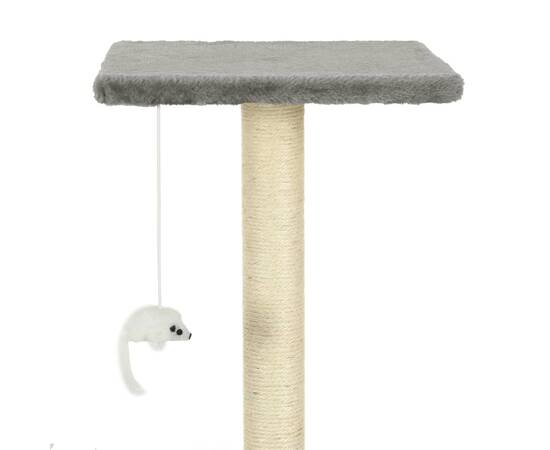 Ansamblu pentru pisici cu stâlpi din funie de sisal, 95 cm gri, 6 image