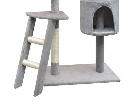 Ansamblu pisici, stâlpi cu funie de sisal, 150 cm, gri, 3 image