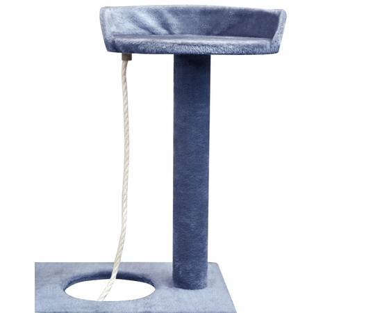 Ansamblu pisici, stâlpi cu funie sisal, 150 cm, albastru închis, 4 image