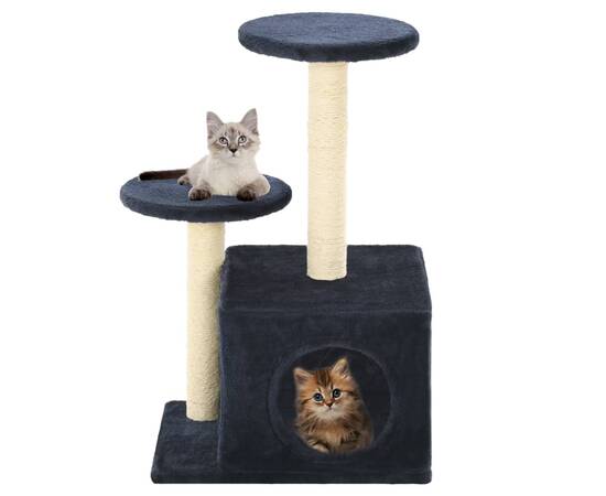 Ansamblu pisici, stâlpi din funie sisal, 60 cm, bleumarin
