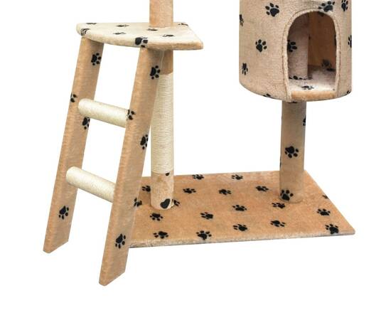 Ansamblu pisici cu funie sisal, 150 cm, imprimeu lăbuțe, bej, 3 image