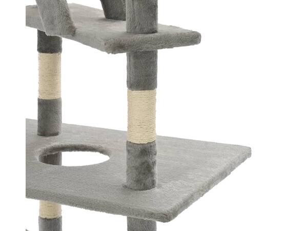 Ansamblu pisici cu stâlpi din funie de sisal, 230-260 cm gri, 5 image