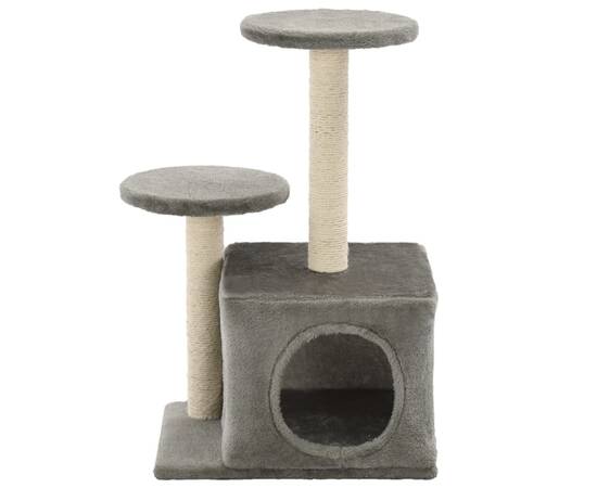 Ansamblu pisici cu stâlpi din funie de sisal, gri, 60 cm, 3 image
