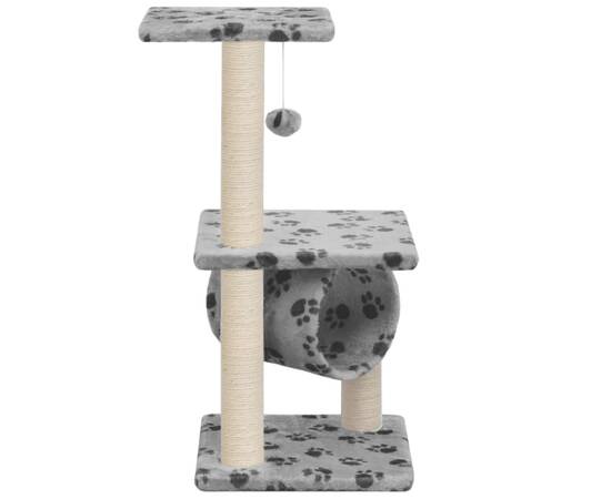 Ansamblu pisici cu stâlpi funie sisal gri 65 cm imprimeu lăbuțe, 3 image