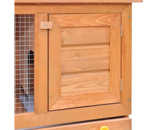 Cușcă de exterior iepuri cușcă adăpost animale mici, 1 ușă, lemn, 3 image