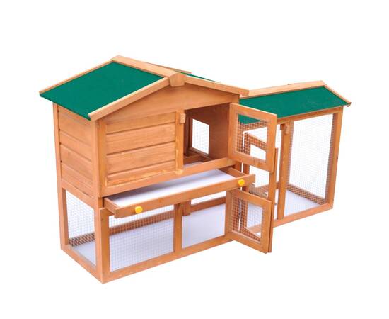 Cușcă de exterior pentru iepuri cușcă adăpost animale mici, lemn, 3 image