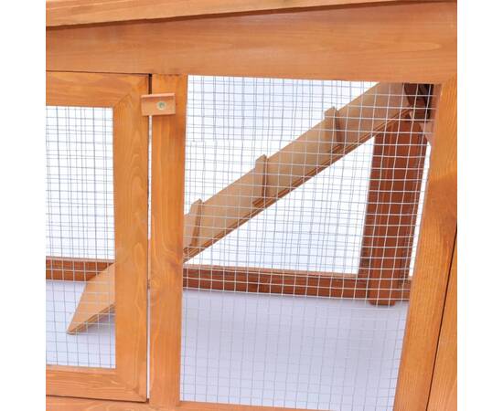 Cușcă mare iepuri cușcă adăpost animale mici cu acoperiș lemn, 5 image
