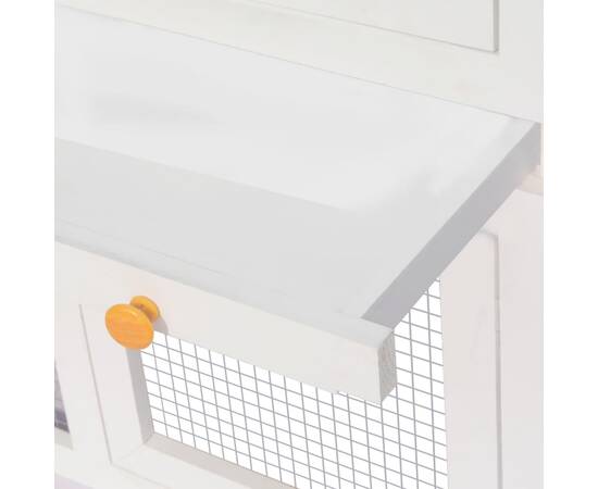 Cușcă pentru iepuri și alte animale, cu două niveluri, lemn, 8 image