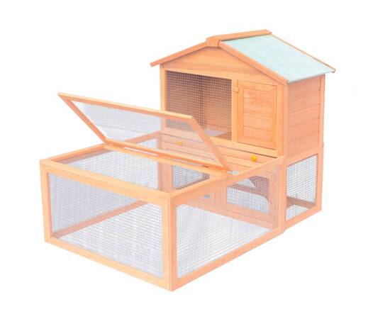 Cușcă pentru iepuri și alte animale de exterior, lemn, 5 image
