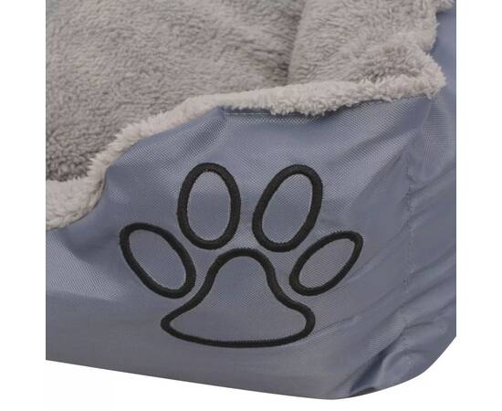 Pat pentru câini cu pernă căptușită, gri, mărime xl, 4 image