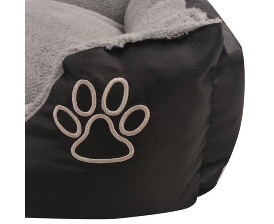 Pat pentru câini cu pernă căptușită, negru, mărime l, 4 image