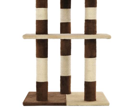Ansamblu de joacă pisici, stâlpi din sisal, bej și maro, 127 cm, 6 image