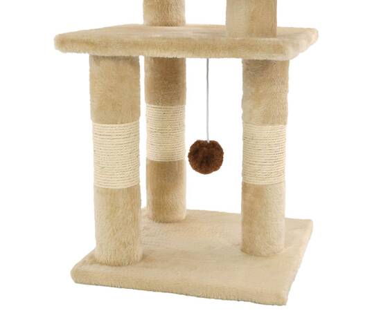 Ansamblu pentru pisici, stâlpi cu funie de sisal, 65 cm, bej, 5 image