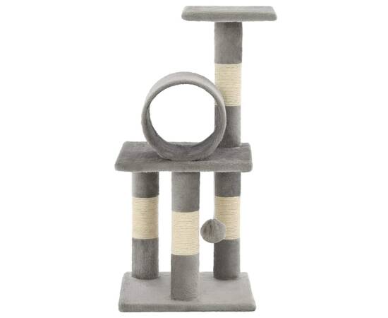 Ansamblu pentru pisici, stâlpi din funie de sisal, 65 cm, gri, 3 image