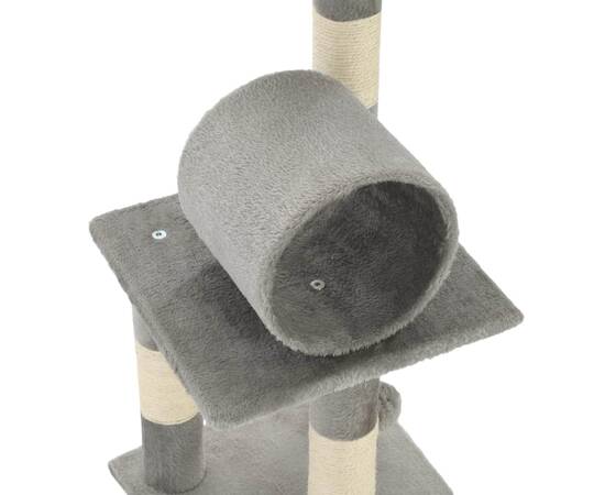 Ansamblu pentru pisici, stâlpi din funie de sisal, 65 cm, gri, 6 image