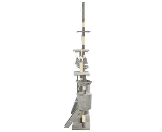 Ansamblu pentru pisici, stâlpi din funie sisal, 230-250 cm, gri, 4 image