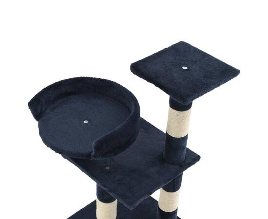 Ansamblu pentru pisici, stâlpi din funie sisal, 65 cm, albastru, 4 image