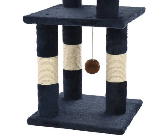 Ansamblu pentru pisici, stâlpi din funie sisal, 65 cm, albastru, 5 image
