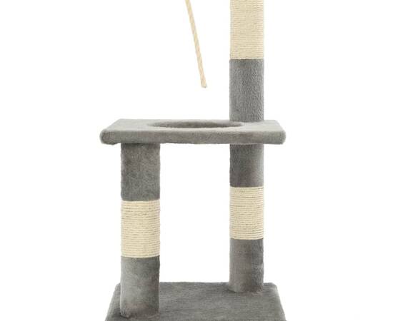 Ansamblu pentru pisici cu stâlpi din funie de sisal, 109 cm gri, 6 image