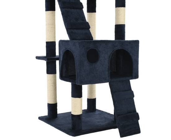 Ansamblu pentru pisici cu stâlpi funie sisal, 170 cm, albastru, 6 image