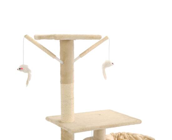 Ansamblu pentru pisici stâlpi din funie de sisal 230-250 cm bej, 5 image