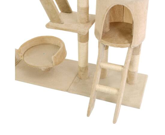 Ansamblu pentru pisici stâlpi din funie de sisal 230-250 cm bej, 7 image