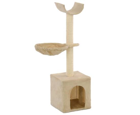 Ansamblu pisici, stâlpi funie de sisal, 105 cm, bej, 2 image