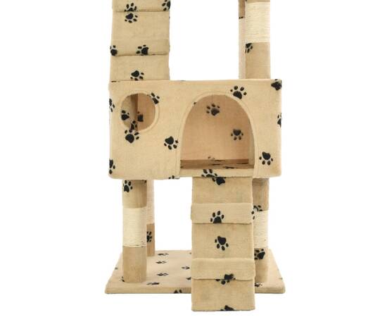 Ansamblu pisici cu funie sisal, 170 cm, imprimeu lăbuțe, bej, 7 image