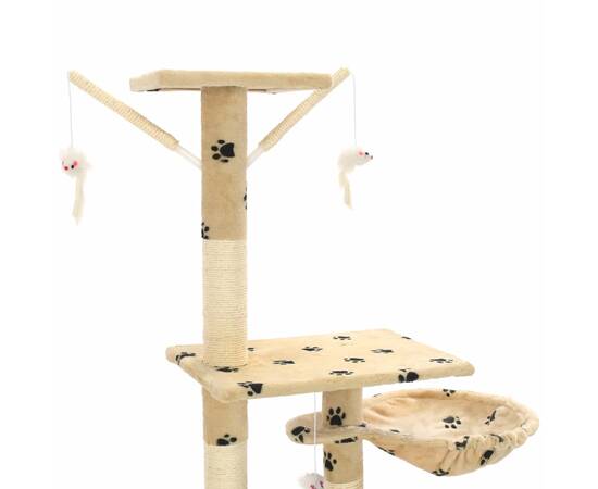 Ansamblu pisici cu funie sisal, 230-250 cm imprimeu lăbuțe, bej, 5 image