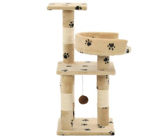 Ansamblu pisici cu funie sisal, 65 cm, imprimeu lăbuțe, bej, 3 image