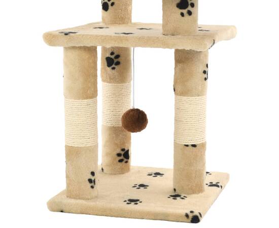 Ansamblu pisici cu funie sisal, 65 cm, imprimeu lăbuțe, bej, 5 image