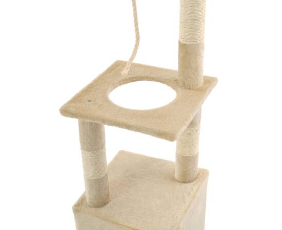 Ansamblu pisici cu stâlpi din funie de sisal, 109 cm, bej, 5 image