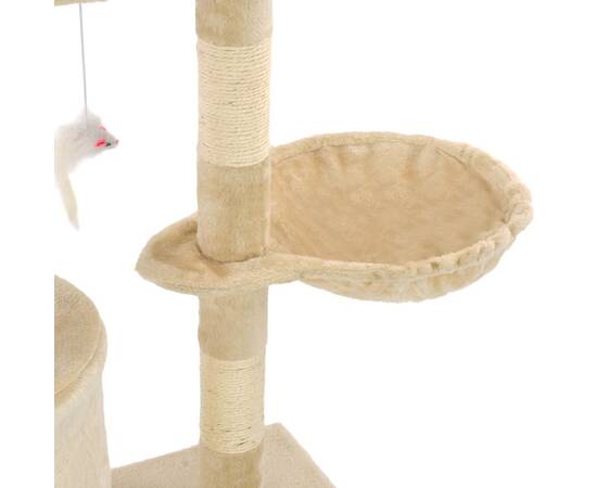 Ansamblu pisici cu stâlpi din funie de sisal, 138 cm, bej, 7 image