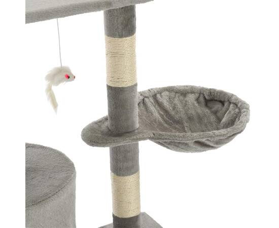 Ansamblu pisici cu stâlpi din funie de sisal, 138 cm, gri, 7 image