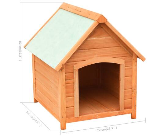 Cușcă de câine, 72x85x82 cm, lemn masiv de pin și brad, 8 image